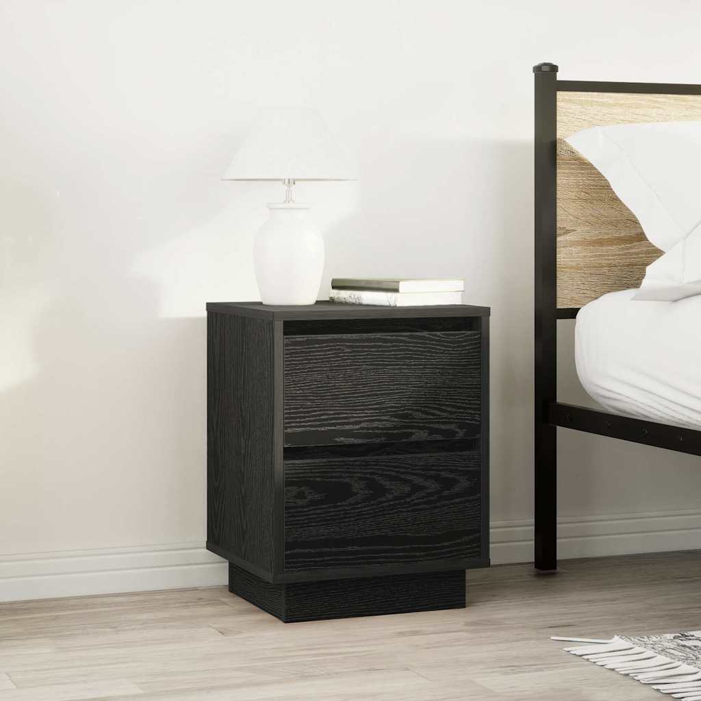 Tables de chevet avec lumières LED 2 pcs noir 38x34x50 cm - XIOS