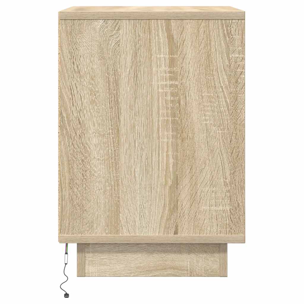 Tables de chevet avec lumières LED 2pcs chêne sonoma 38x34x50cm - XIOS