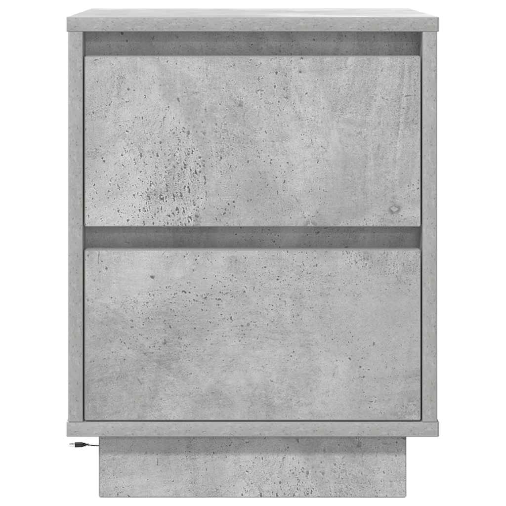 Table de chevet avec lumières LED gris béton 38x34x50 cm - XIOS