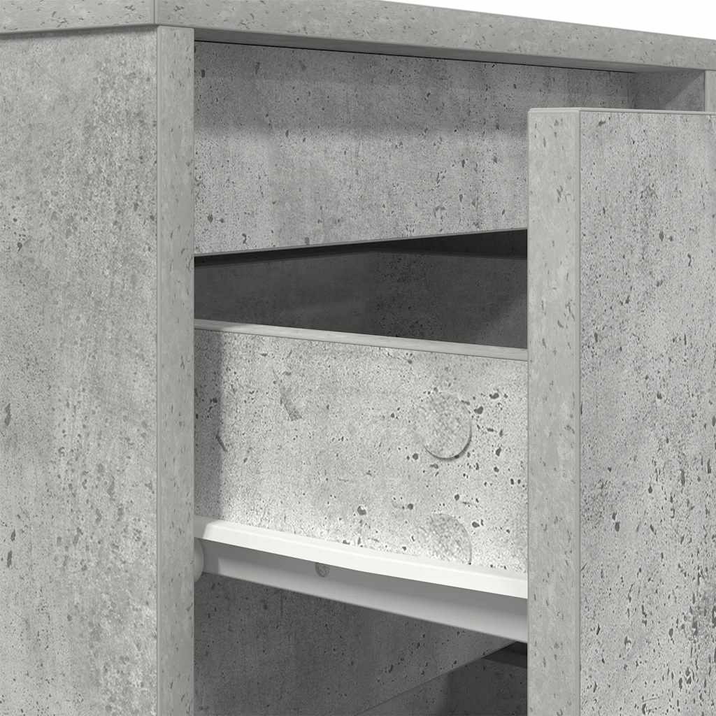 Table de chevet avec lumières LED gris béton 38x34x50 cm - XIOS