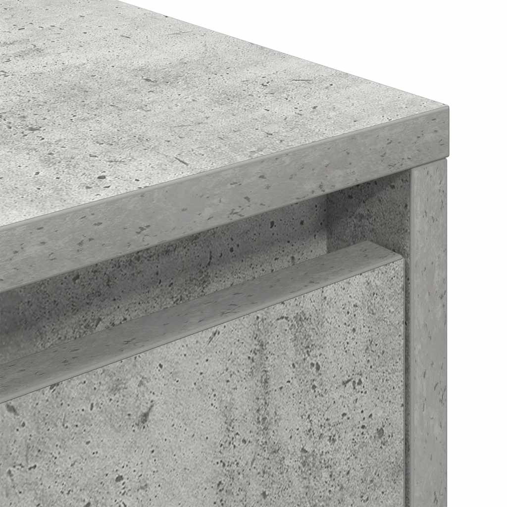 Table de chevet avec lumières LED gris béton 38x34x50 cm - XIOS
