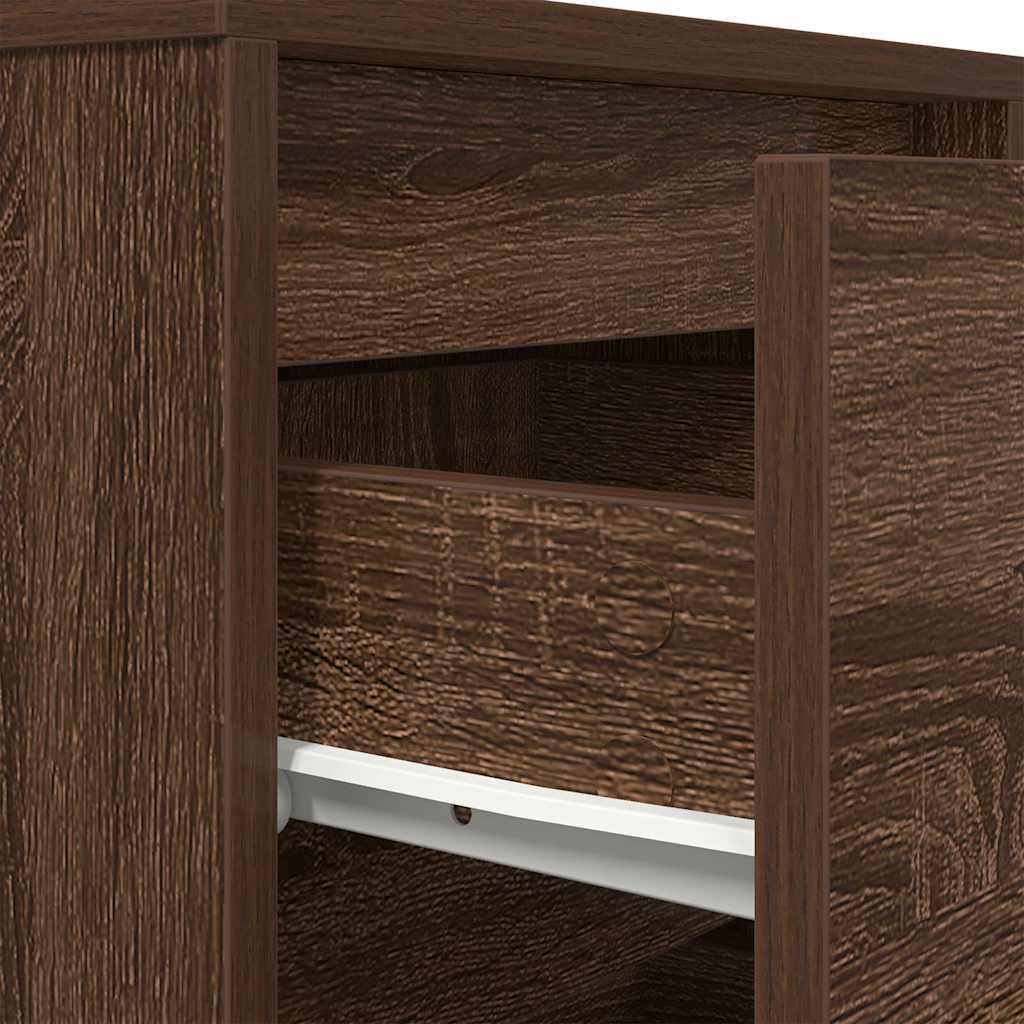 Table de chevet avec lumières LED chêne marron 38x34x50 cm - XIOS