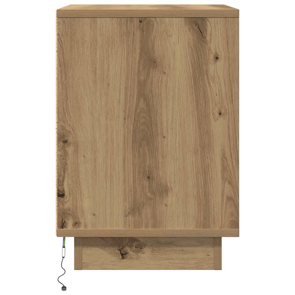 Armoires de chevet lumières LED 2pcs chêne artisanal 38x34x50cm - XIOS