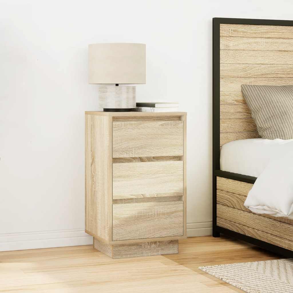 Table de chevet avec lumières LED chêne sonoma 38x34x65 cm - XIOS