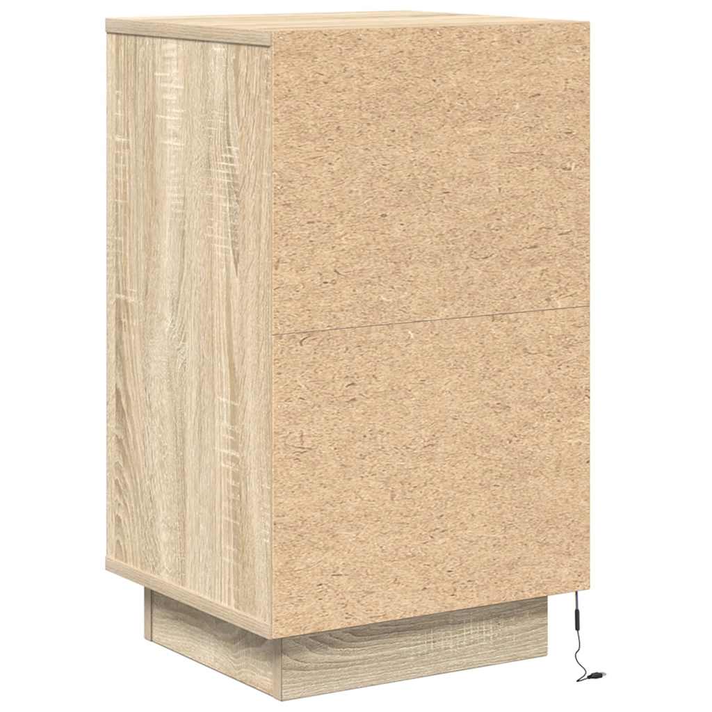 Table de chevet avec lumières LED chêne sonoma 38x34x65 cm - XIOS
