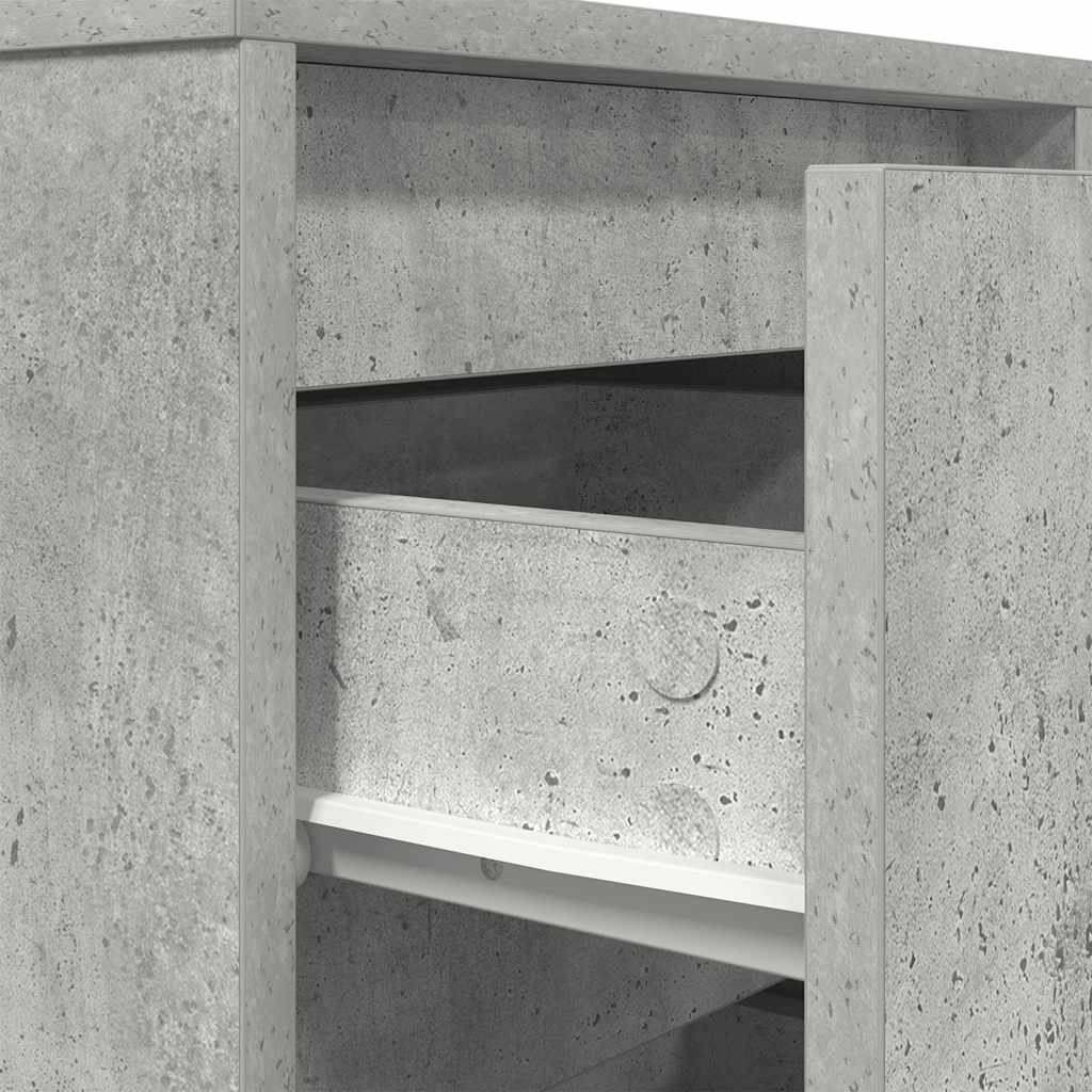 Table de chevet avec lumières LED gris béton 38x34x65 cm - XIOS