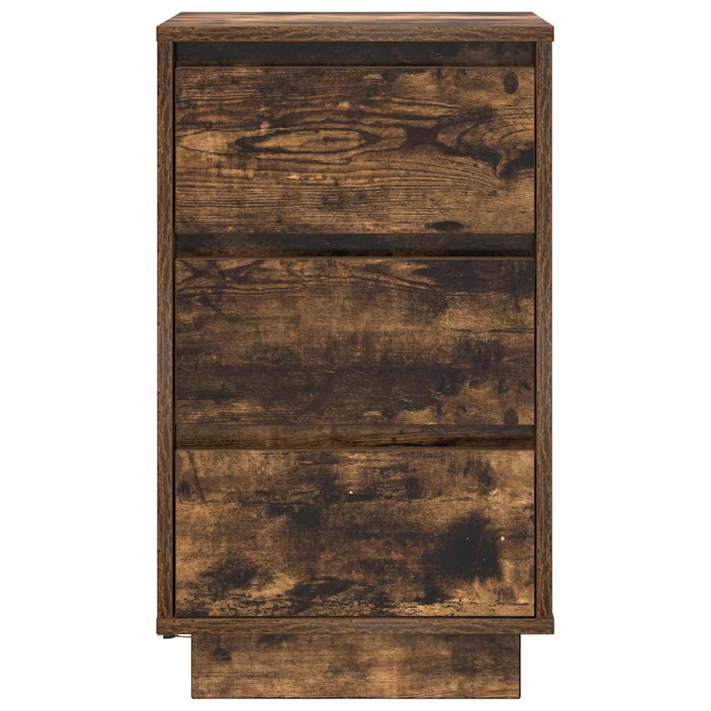 Table de chevet avec lumières LED chêne fumé 38x34x65 cm - XIOS