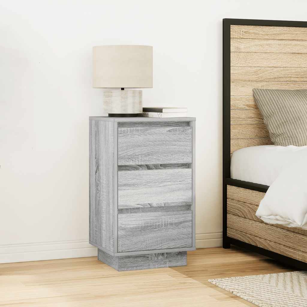 Table de chevet avec lumières LED sonoma gris 38x34x65 cm - XIOS