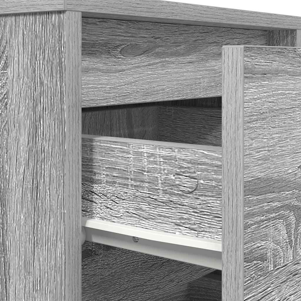Table de chevet avec lumières LED sonoma gris 38x34x65 cm - XIOS