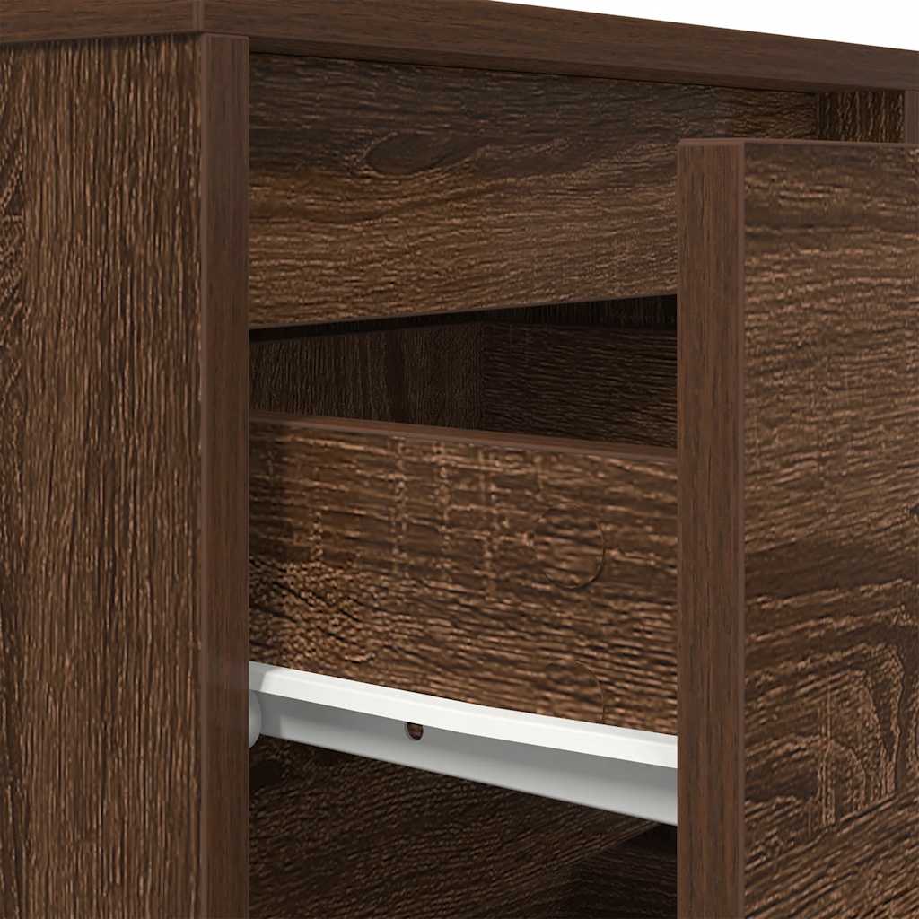 Table de chevet avec lumières LED chêne marron 38x34x65 cm - XIOS