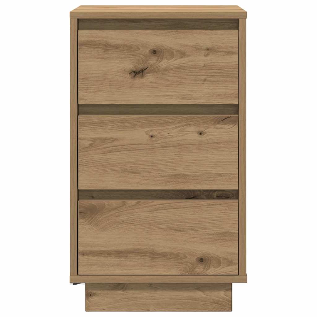 Armoire de chevet et lumières LED chêne artisanal 38x34x65 cm - XIOS