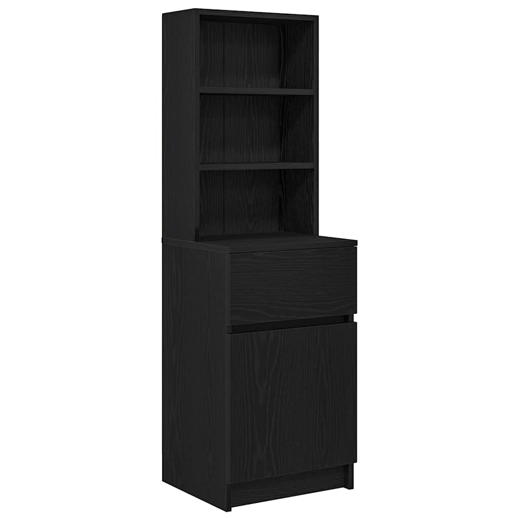 Table de chevet noir 39x35x125 cm bois d’ingénierie - XIOS