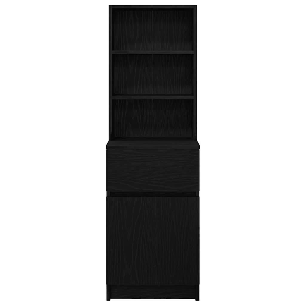 Table de chevet noir 39x35x125 cm bois d’ingénierie - XIOS