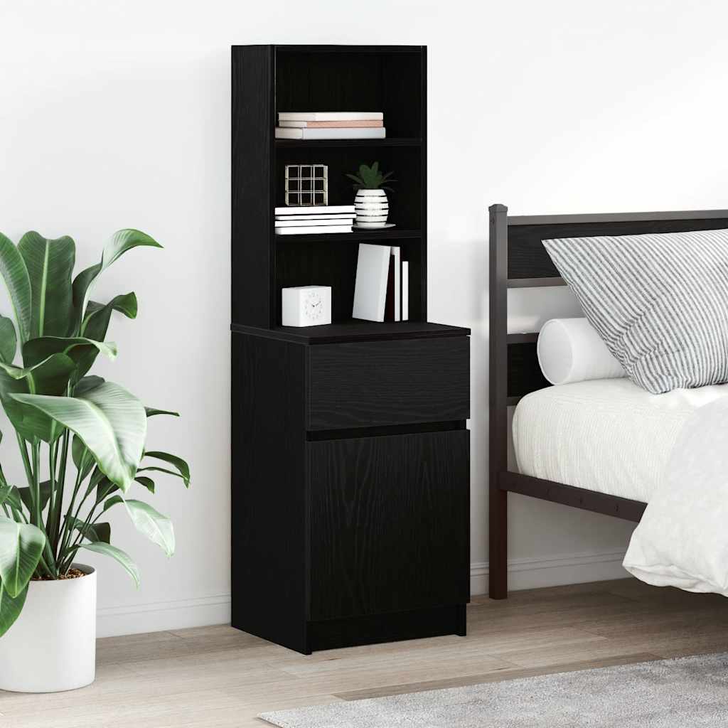 Table de chevet noir 39x35x125 cm bois d’ingénierie - XIOS