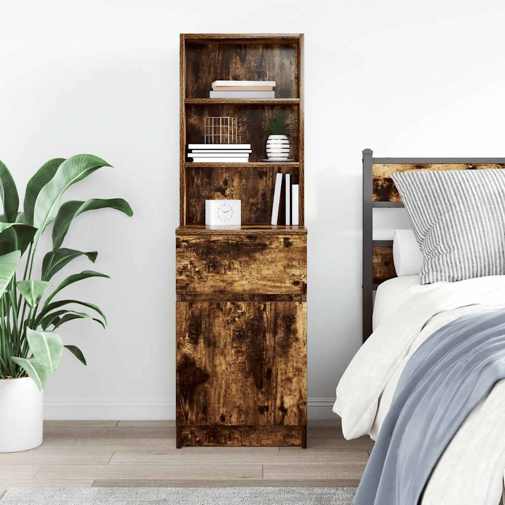 Table de chevet chêne fumé 39x35x125 cm bois d'ingénierie - XIOS