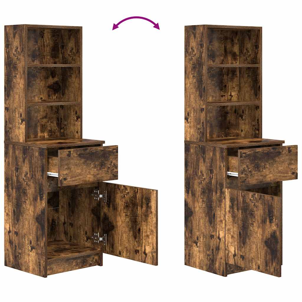 Table de chevet chêne fumé 39x35x125 cm bois d'ingénierie - XIOS