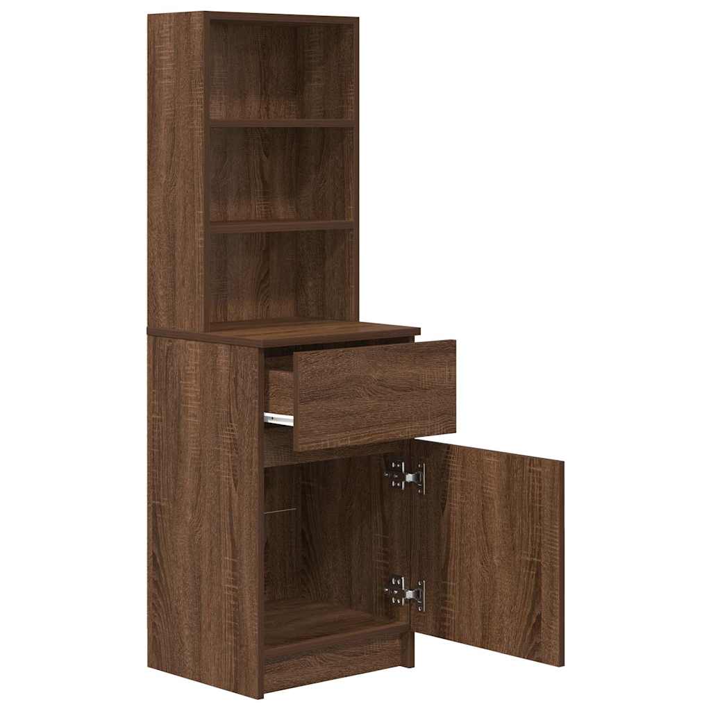 Table de chevet chêne marron 39x35x125 cm bois d'ingénierie - XIOS
