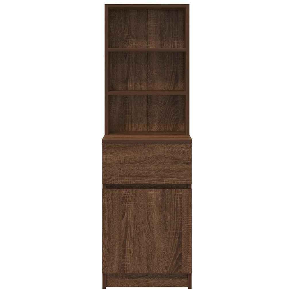 Table de chevet chêne marron 39x35x125 cm bois d'ingénierie - XIOS