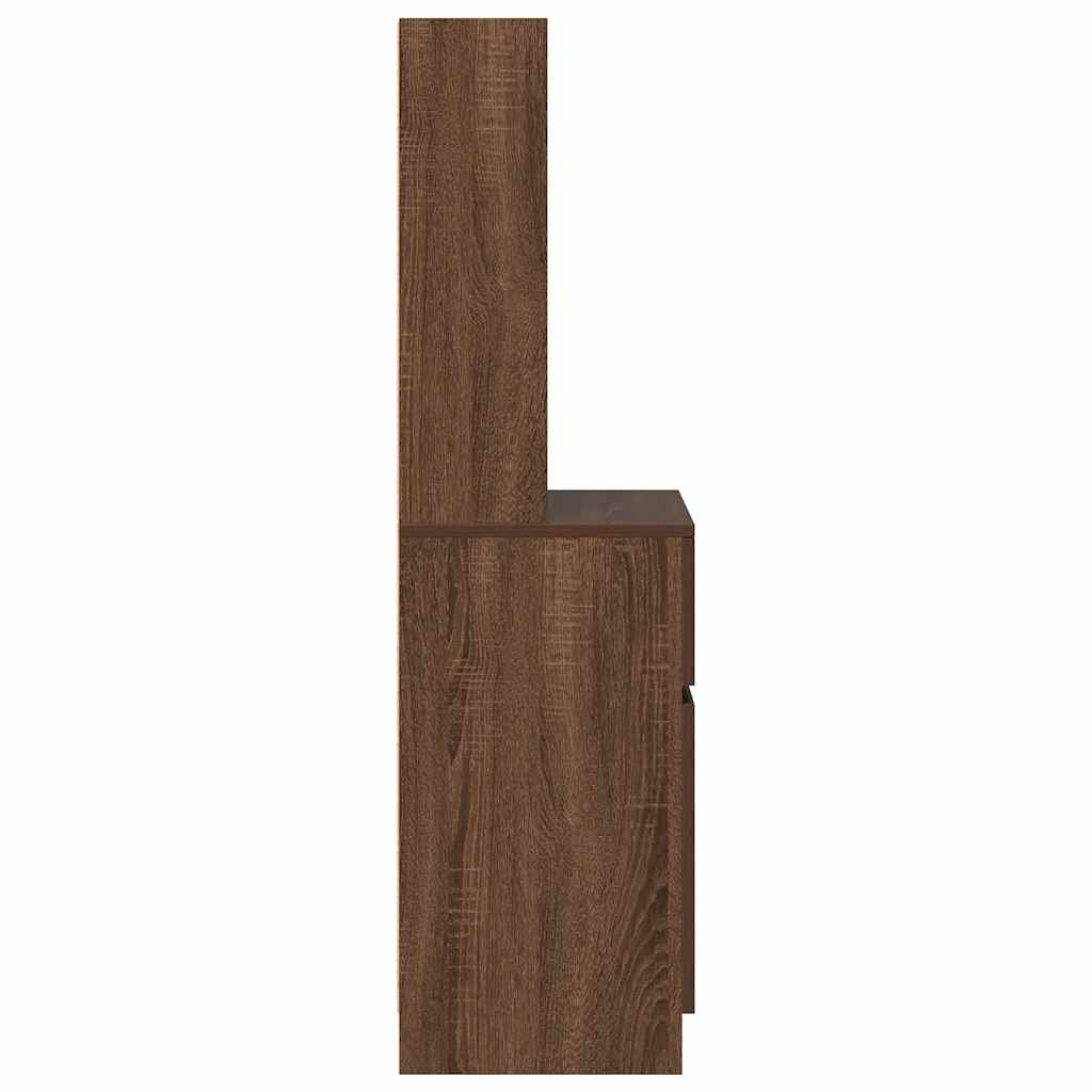 Table de chevet chêne marron 39x35x125 cm bois d'ingénierie - XIOS