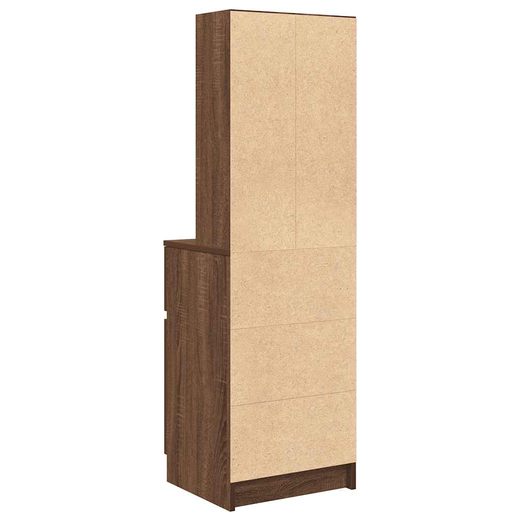 Table de chevet chêne marron 39x35x125 cm bois d'ingénierie - XIOS