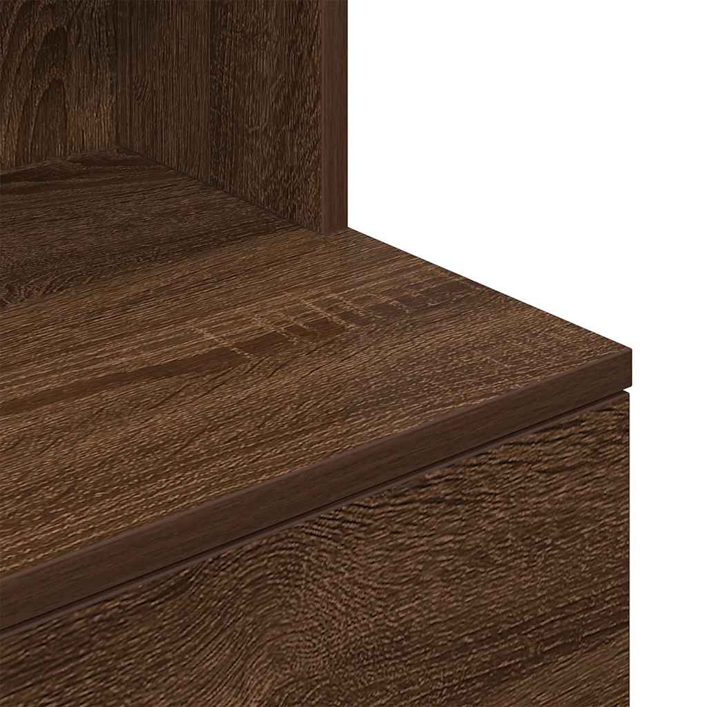Table de chevet chêne marron 39x35x125 cm bois d'ingénierie - XIOS