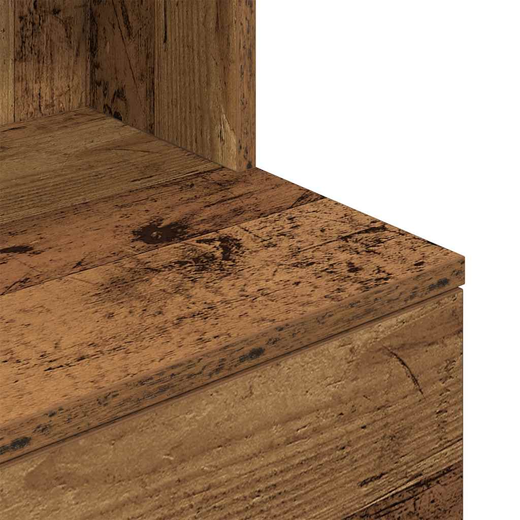 Table de chevet vieux bois 39x35x125 cm bois d’ingénierie