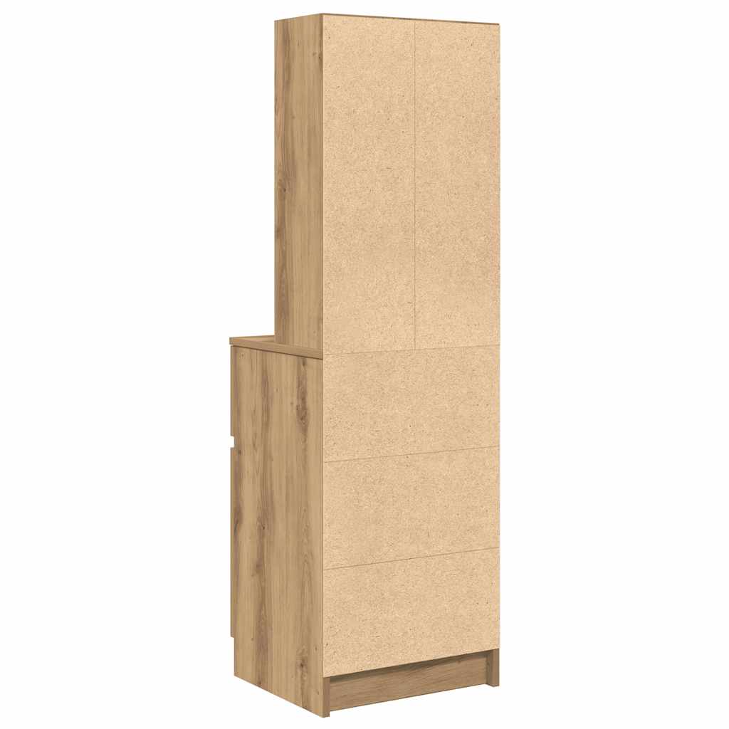 Table de chevet chêne artisanal 39x35x125 cm bois d'ingénierie