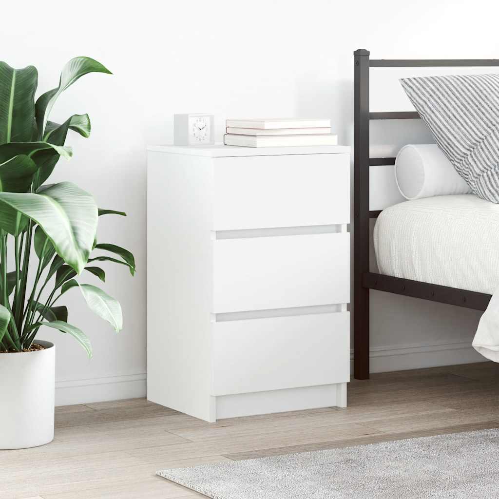 Tables de chevet avec 3 tiroirs 2 pcs blanc 39x35x65 cm - XIOS