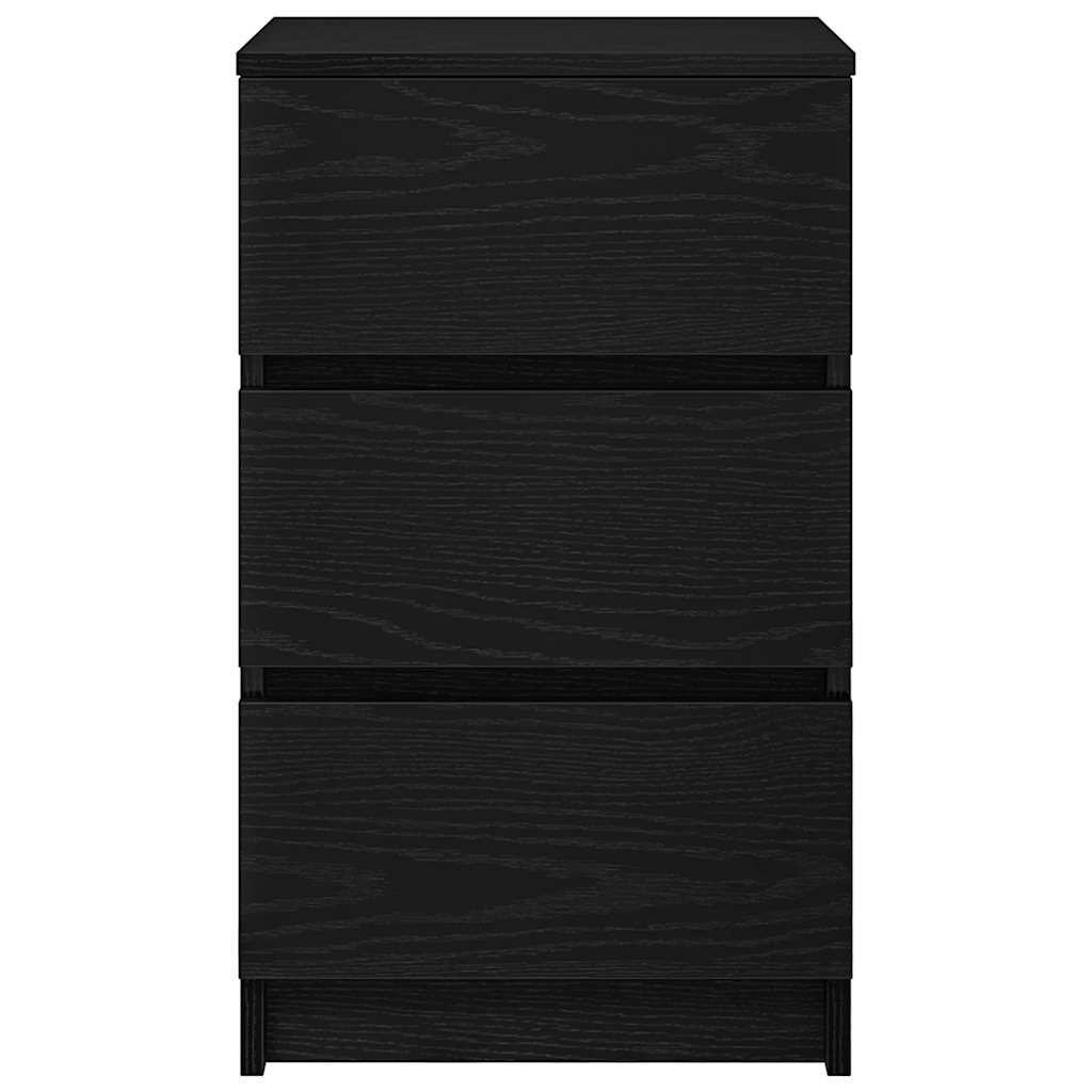Table de chevet avec 3 tiroirs noir 39x35x65 cm - XIOS