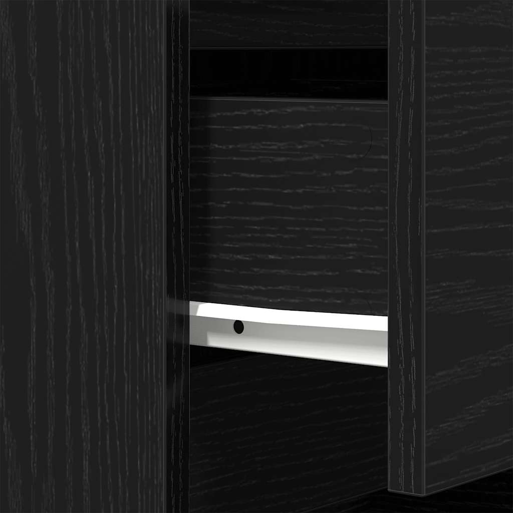 Table de chevet avec 3 tiroirs noir 39x35x65 cm - XIOS