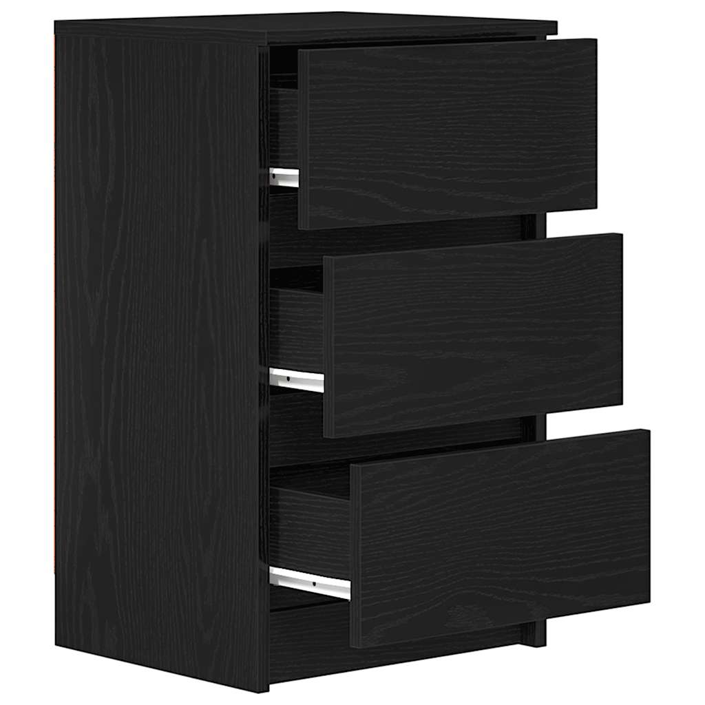Tables de chevet avec 3 tiroirs 2 pcs noir 39x35x65 cm - XIOS