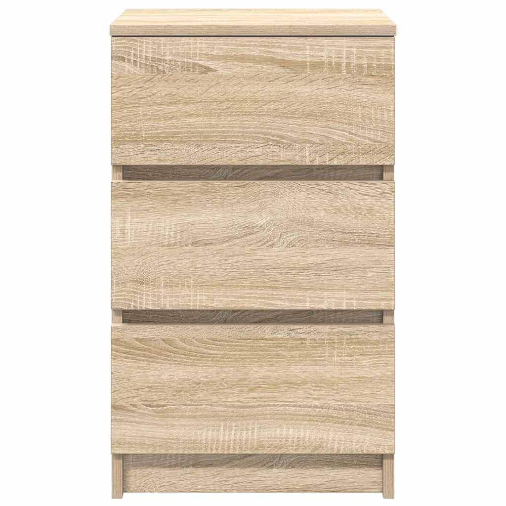 Table de chevet avec 3 tiroirs chêne sonoma 39x35x65 cm