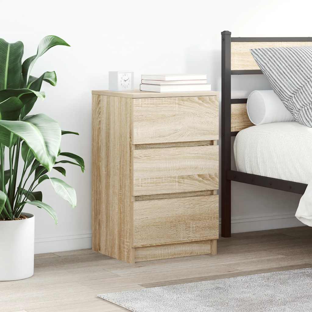 Tables de chevet avec 3 tiroirs 2 pcs chêne sonoma 39x35x65 cm - XIOS