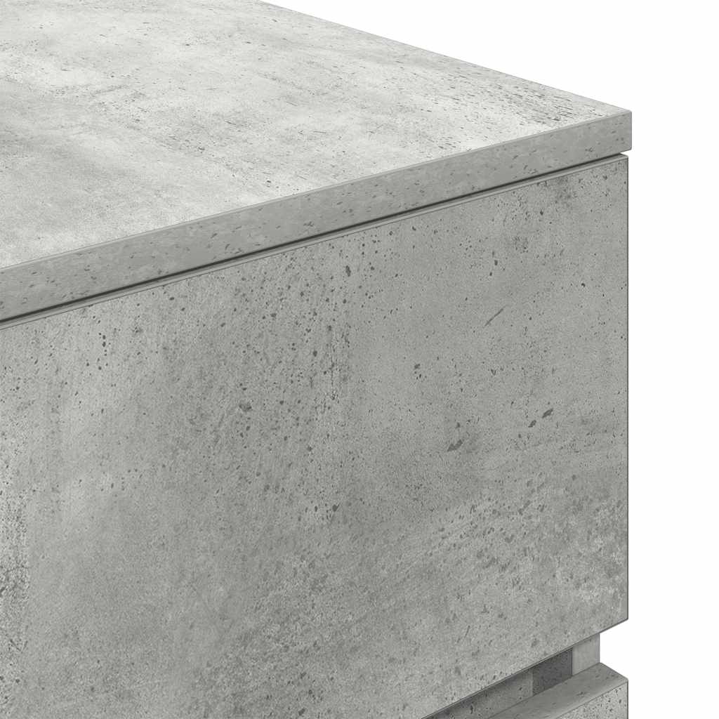 Table de chevet avec 3 tiroirs gris béton 39x35x65 cm - XIOS
