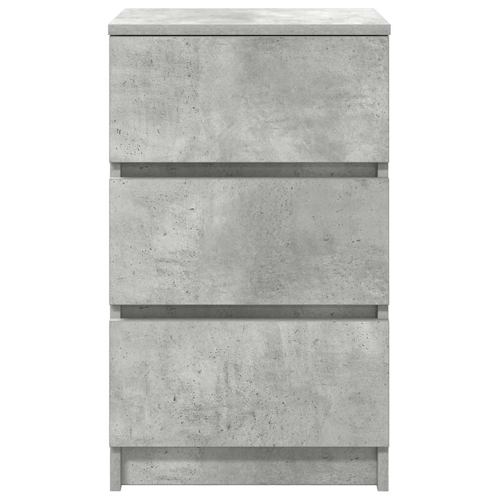 Tables de chevet avec 3 tiroirs 2 pcs gris béton 39x35x65 cm - XIOS