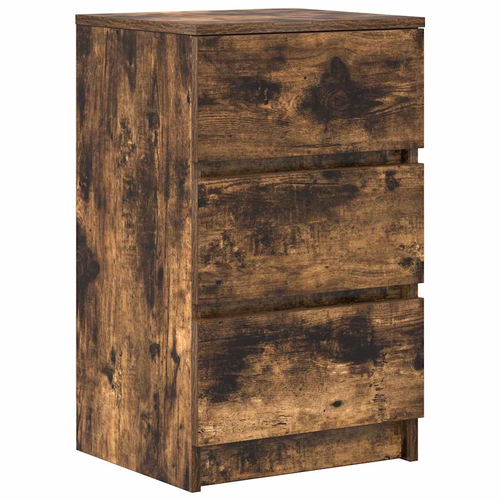 Tables de chevet avec 3 tiroirs 2 pcs chêne fumé 39x35x65 cm - XIOS