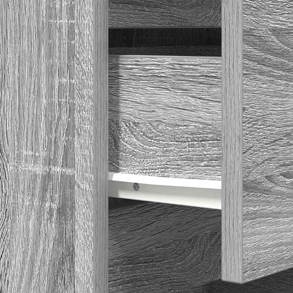 Table de chevet avec 3 tiroirs sonoma gris 39x35x65 cm