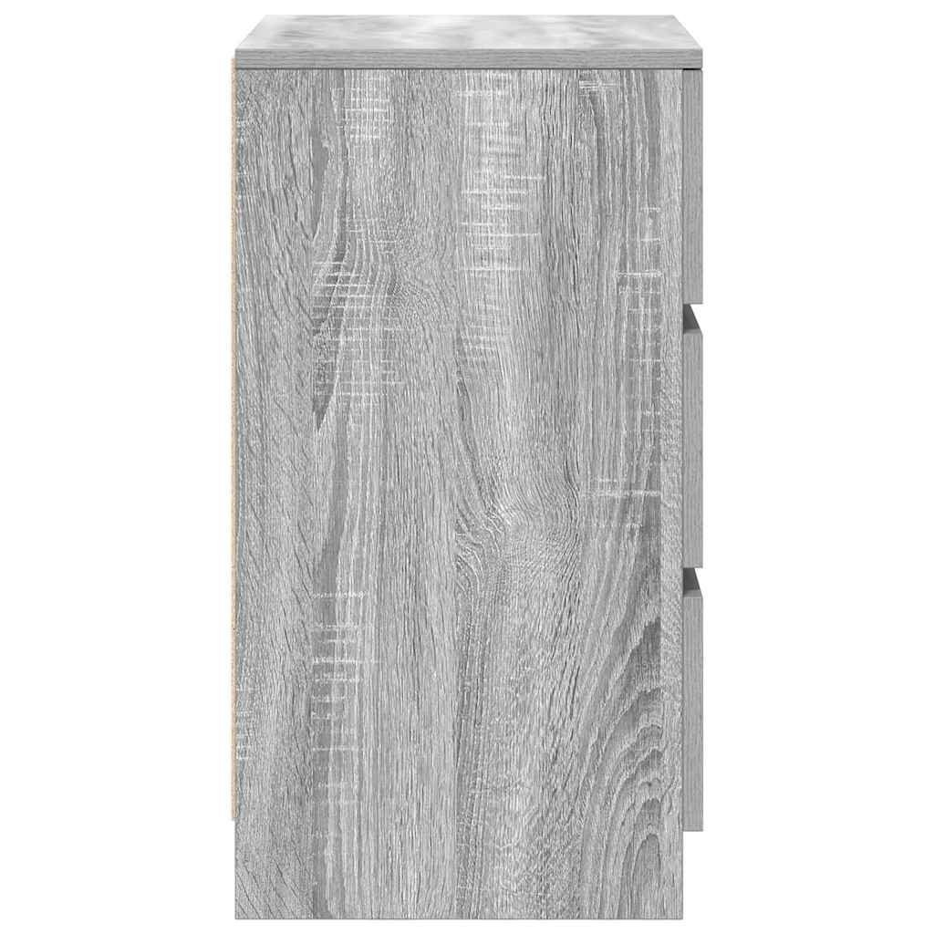 Tables de chevet avec 3 tiroirs 2 pcs sonoma gris 39x35x65 cm - XIOS