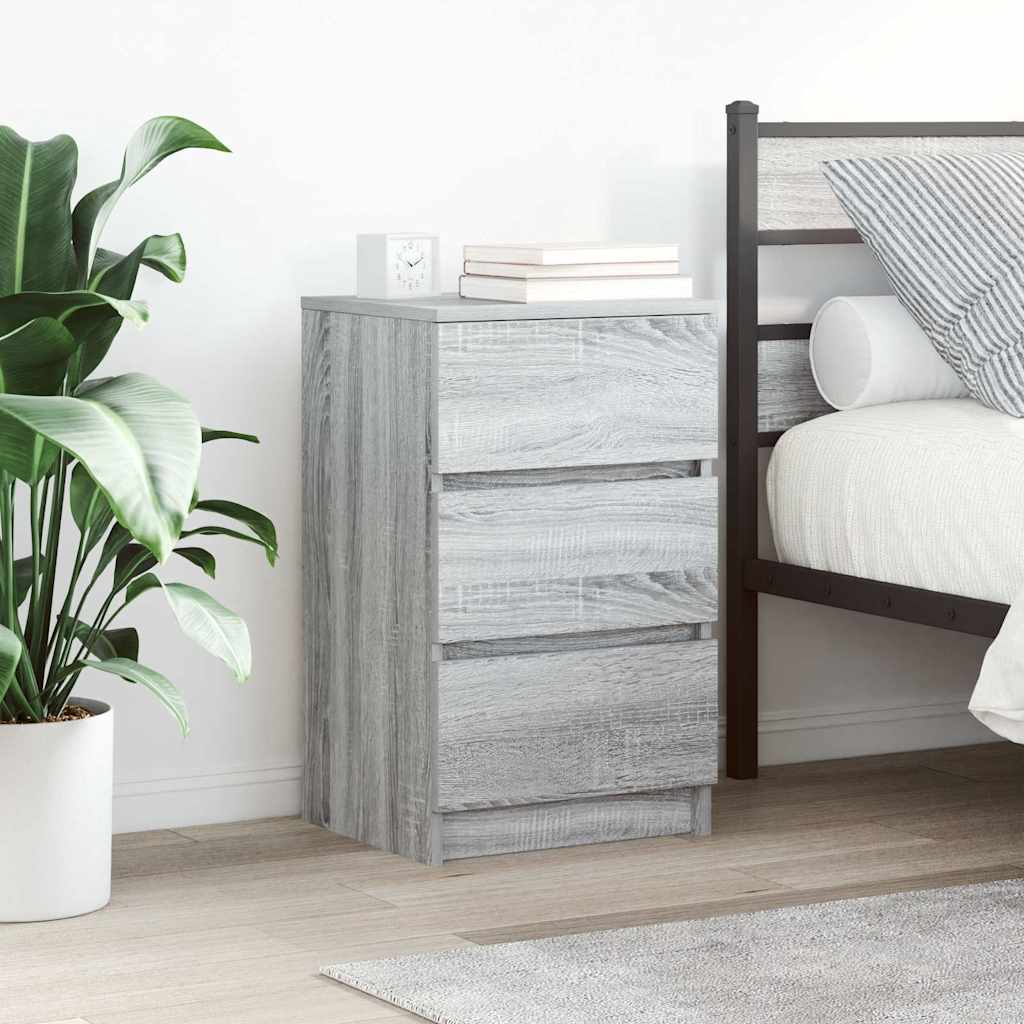 Tables de chevet avec 3 tiroirs 2 pcs sonoma gris 39x35x65 cm - XIOS