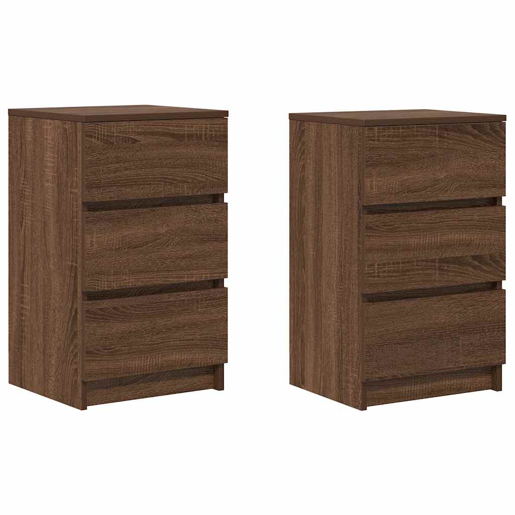 Tables de chevet avec 3 tiroirs 2 pcs chêne marron 39x35x65 cm - XIOS