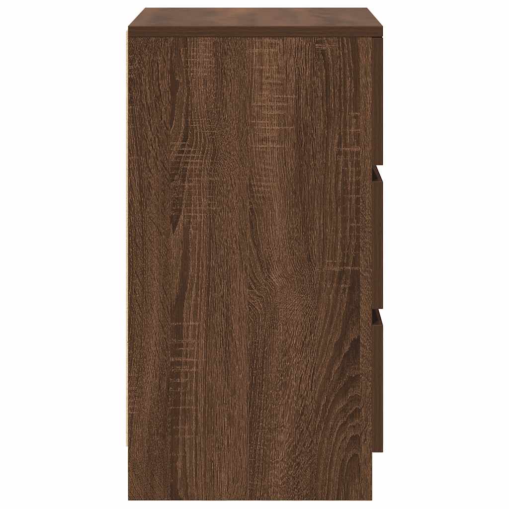Tables de chevet avec 3 tiroirs 2 pcs chêne marron 39x35x65 cm - XIOS
