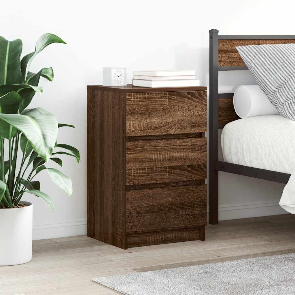 Tables de chevet avec 3 tiroirs 2 pcs chêne marron 39x35x65 cm - XIOS