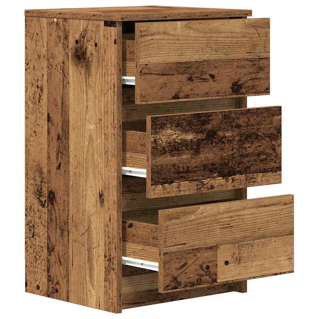 Tables de chevet avec 3 tiroirs 2 pcs vieux bois 39x35x65 cm - XIOS