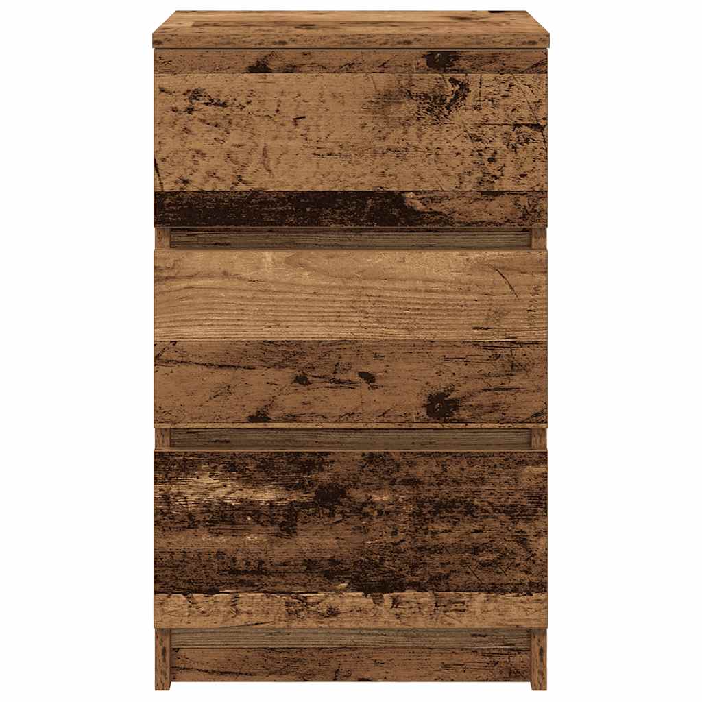 Tables de chevet avec 3 tiroirs 2 pcs vieux bois 39x35x65 cm - XIOS