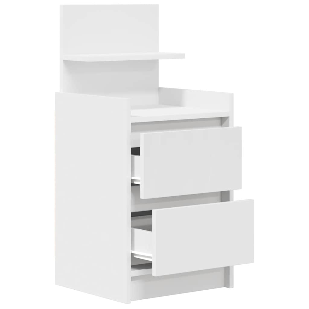 Table de chevet avec 2 tiroirs blanc 38x34x80 cm - XIOS
