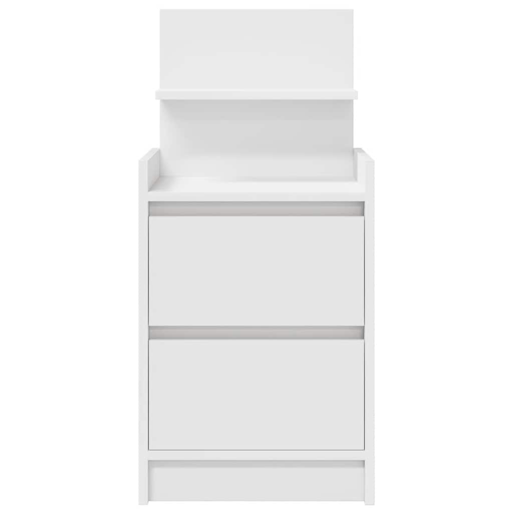 Table de chevet avec 2 tiroirs blanc 38x34x80 cm - XIOS