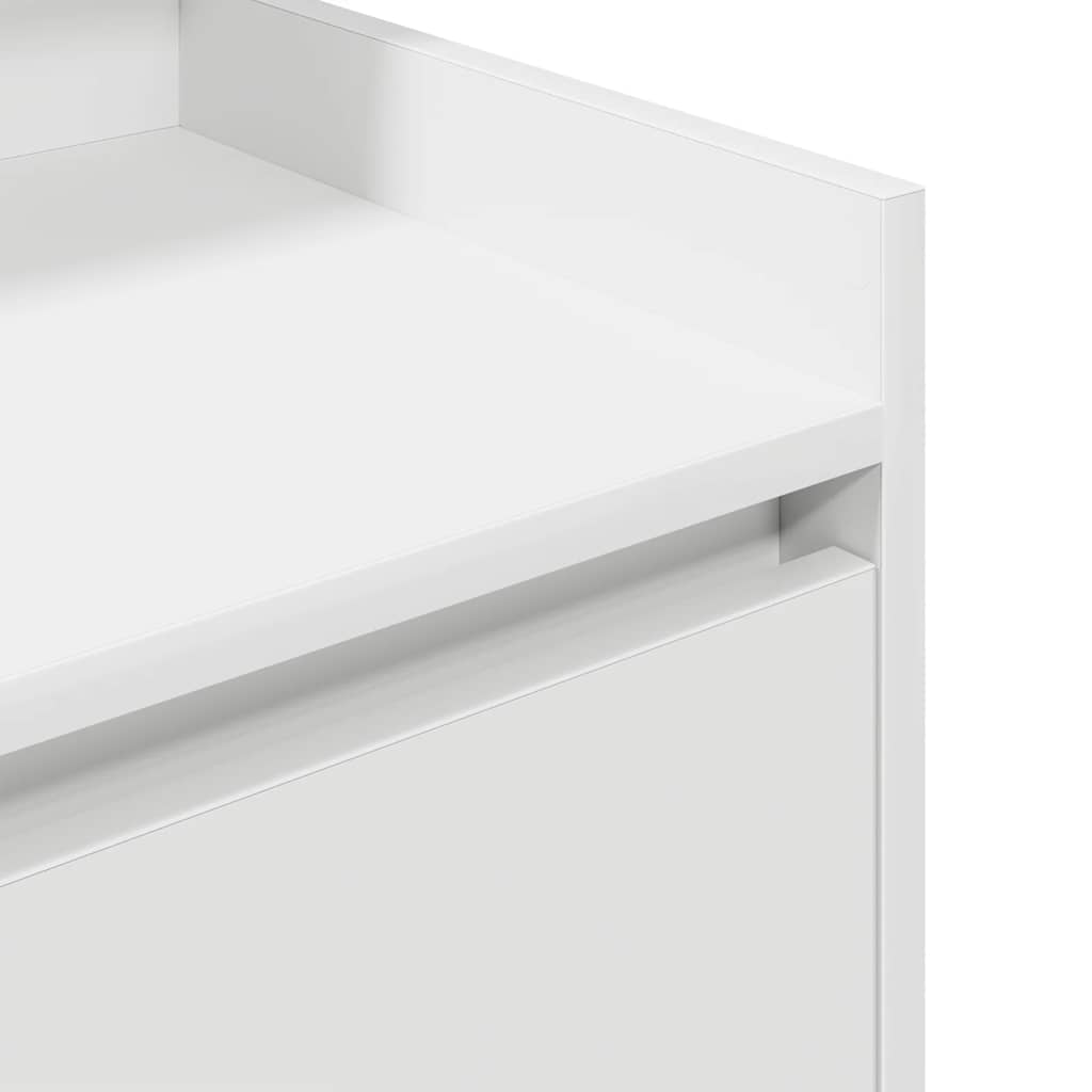 Table de chevet avec 2 tiroirs blanc 38x34x80 cm - XIOS