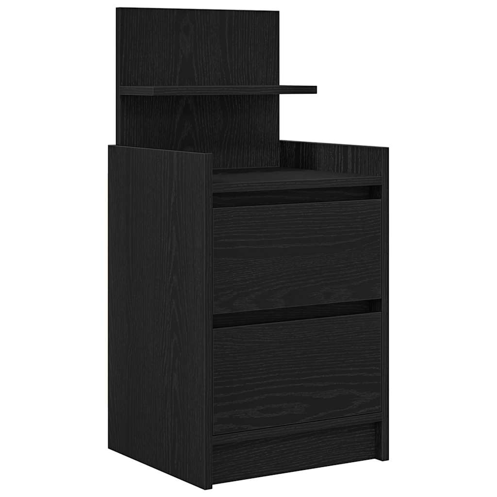 Table de chevet avec 2 tiroirs noir 38x34x80 cm - XIOS