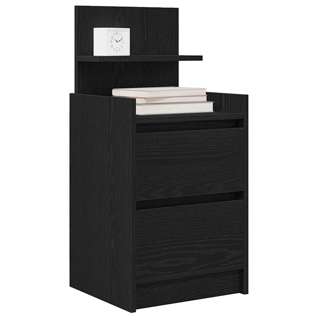 Table de chevet avec 2 tiroirs noir 38x34x80 cm - XIOS