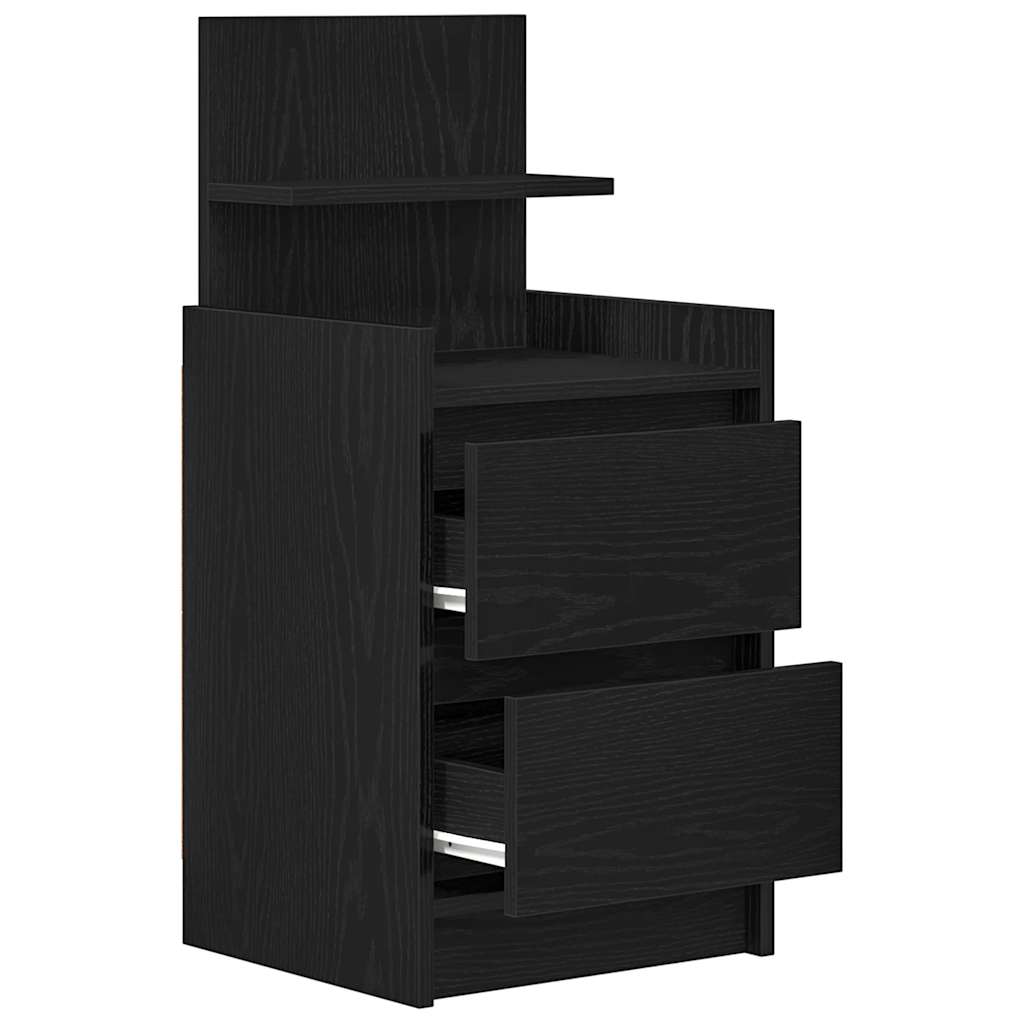 Table de chevet avec 2 tiroirs noir 38x34x80 cm - XIOS